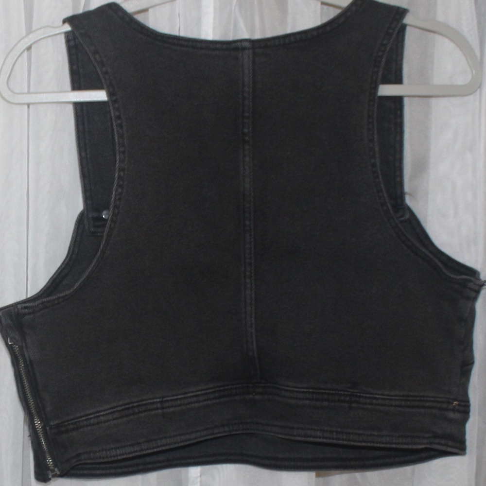 Women's Black Wild Fable Cropped Denim Vest in Sz (XXL) - Picture 5 of 9